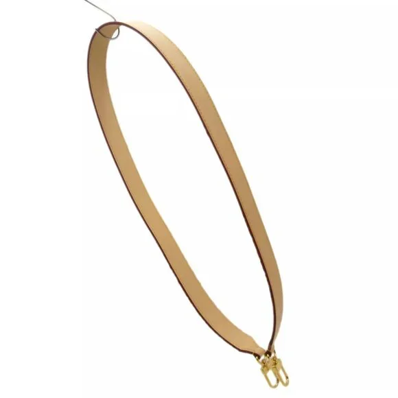 Authentic LOUIS VUITTON Shoulder Strap Light Brown Leather
